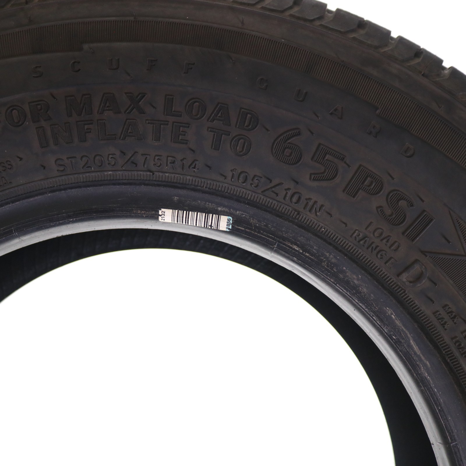 Set of 4 Used ST 205/75R14 Goodyear Endurance – 105/101N – 6-6.5/32 No Repairs