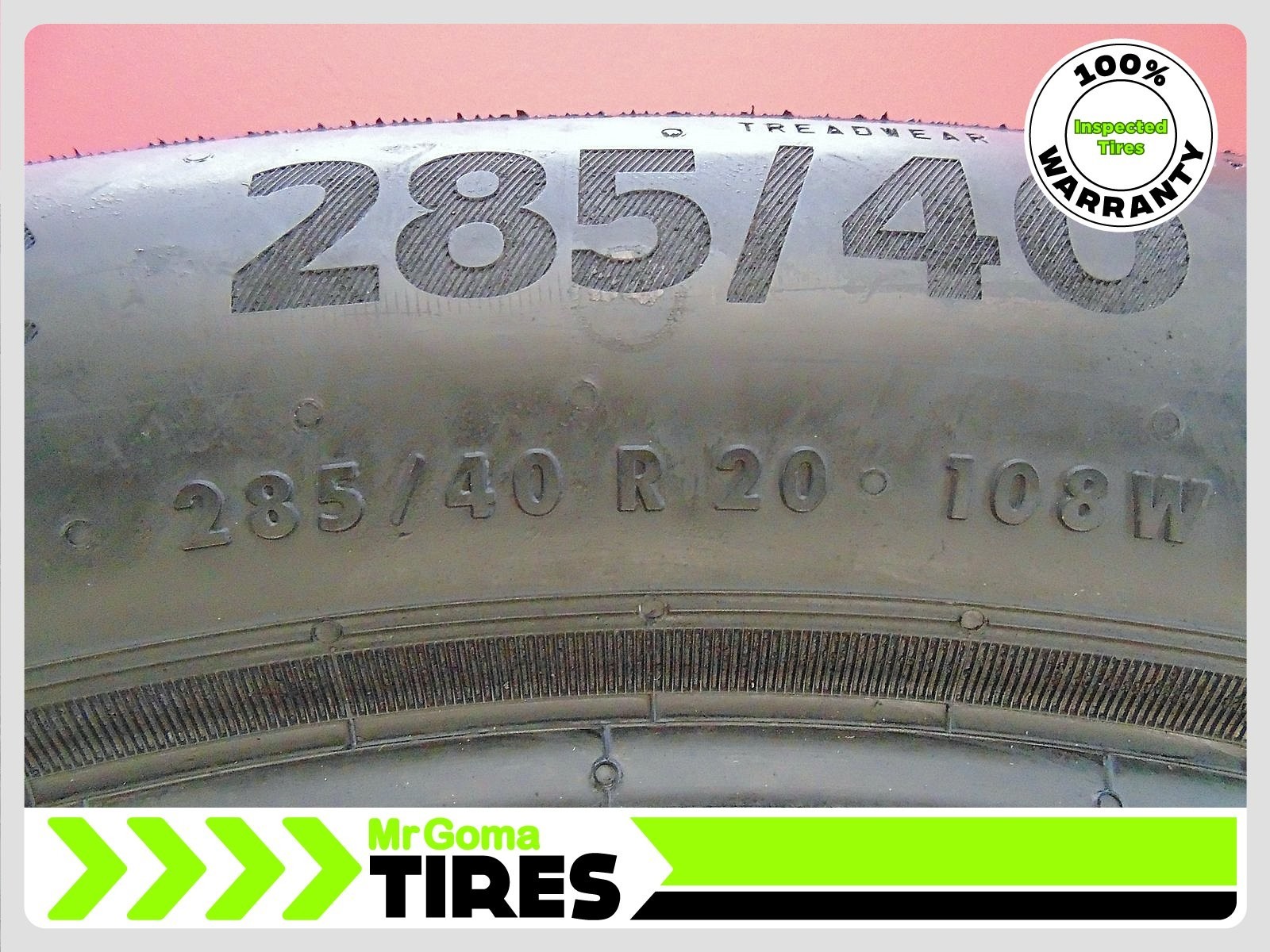 1 CONTINENTAL ECOCONTACT 6 Q MO MERCEDES XL 285/40R20 USED TIRE 7.3/32 TREAD