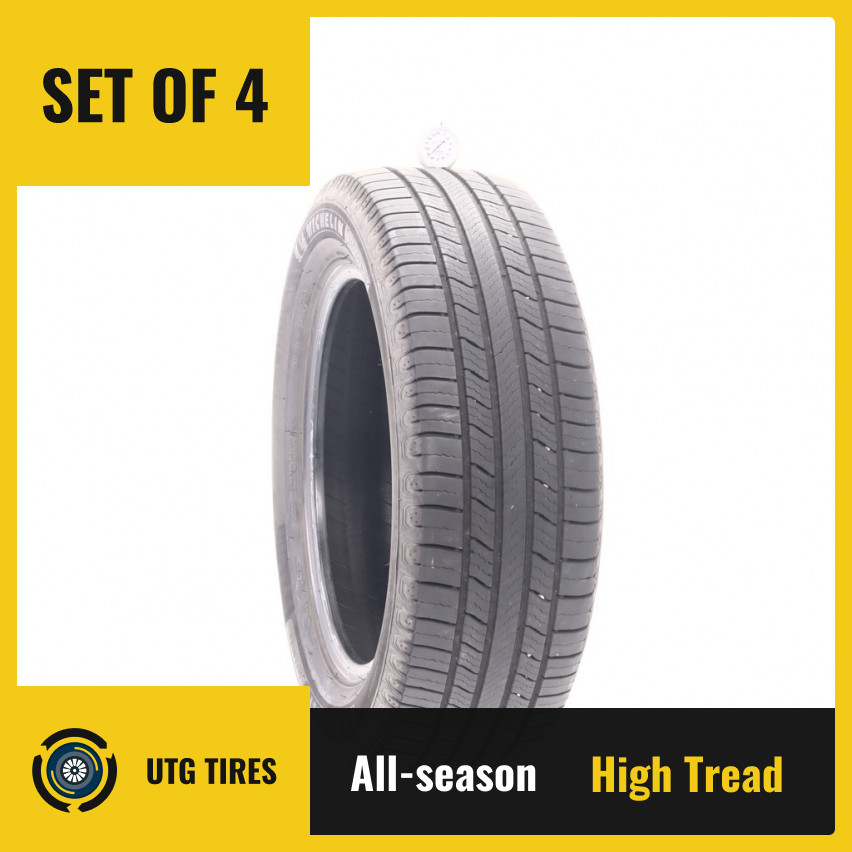Set of (4) Used 225/60R18 Michelin Defender 2 100H – 8.5-9.5/32