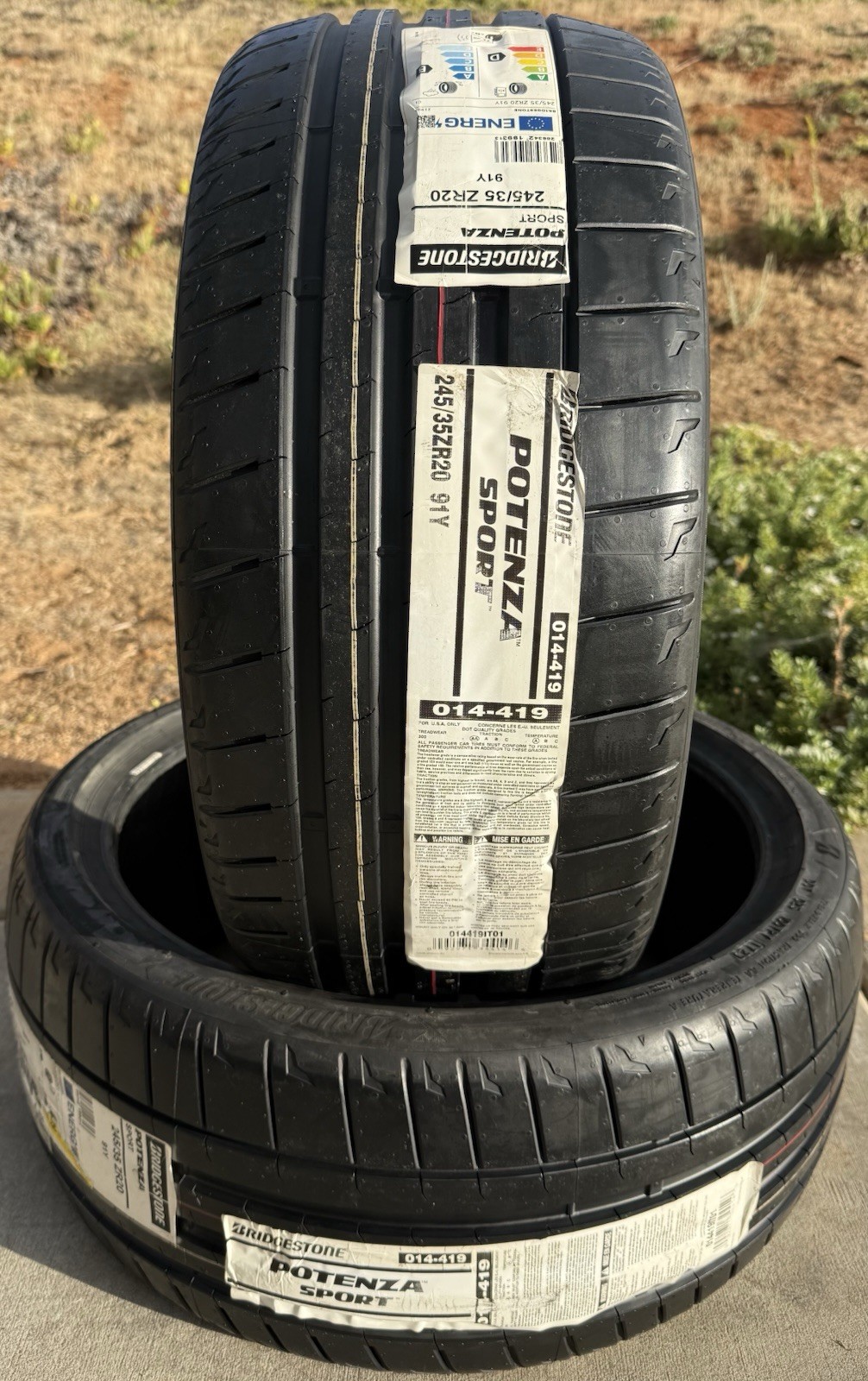 Set of TWO BRAND NEW 245/35ZR20 Bridgestone Potenza Sport Tires Like Michelin 4S