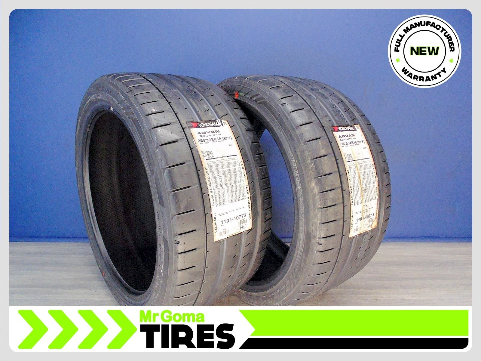 2 BRAND NEW YOKOHAMA ADVAN SPORT V107 XL 265/35ZR18 TIRES 97Y 2653518