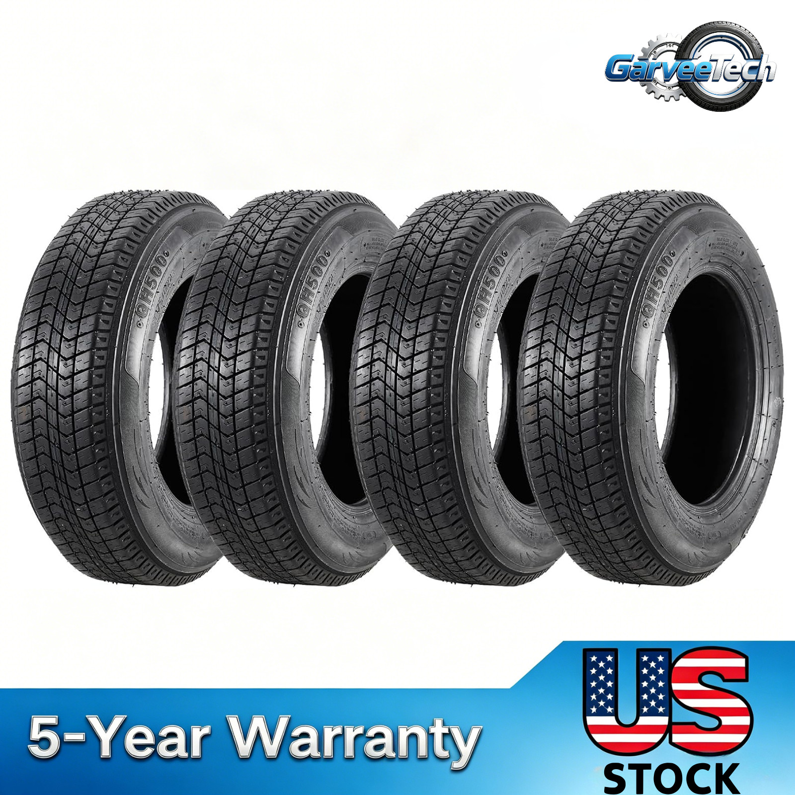 4Pcs ST205/75D14 Trailer Tires 6PR Heavy Duty 205 75 14 Replacement Tyres