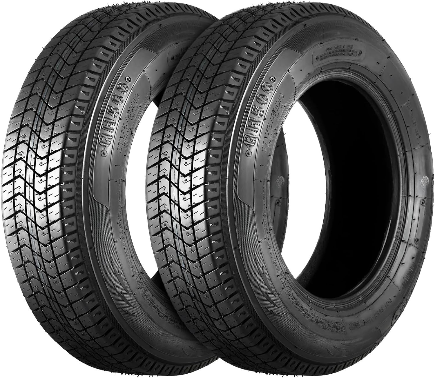 4PCS ST205/75D14 Trailer Tires 6Ply Load Range C Heavy Duty 205 75 14 Tubeless