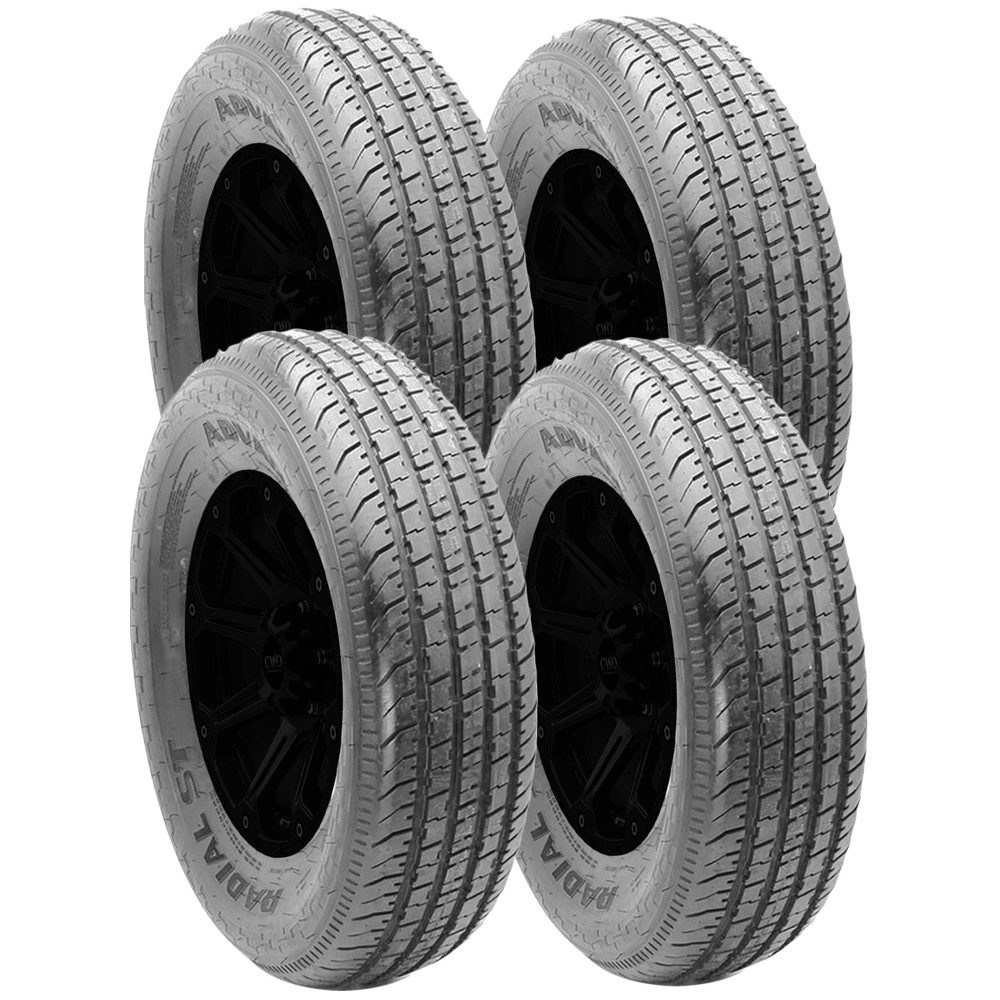 (QTY 4) ST235/80R16 Advanta ST Radial 127/122N LRF Black Wall Tires