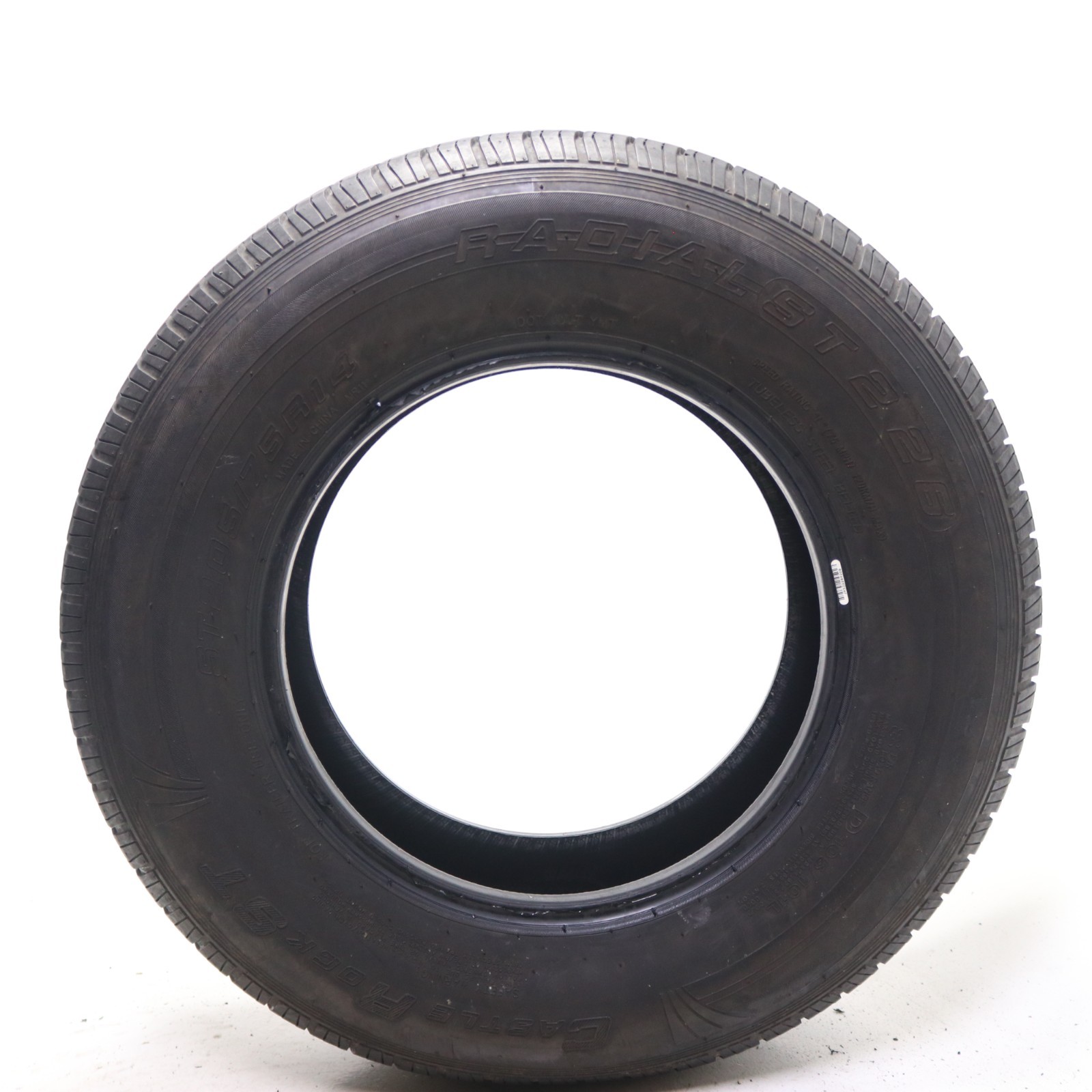 Set of 4 Used ST 205/75R14 Castle Rock Radial ST226 – 105/101L – 7/32 No Repairs
