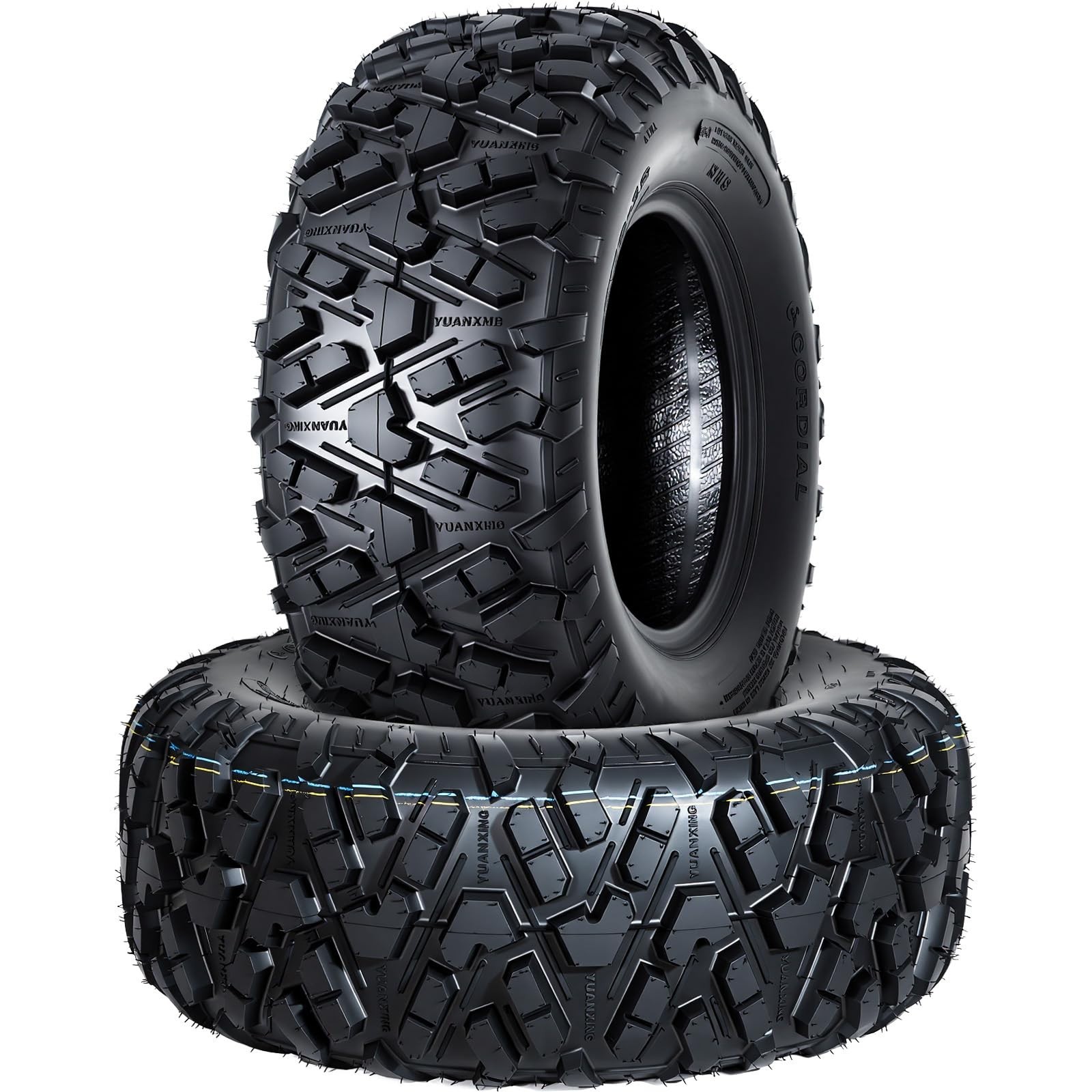 2 Pcs 25×8-12 & 25×10-12 & 23X7-10 All Terrain ATV UTV 6 Ply Tires-Bundle Set