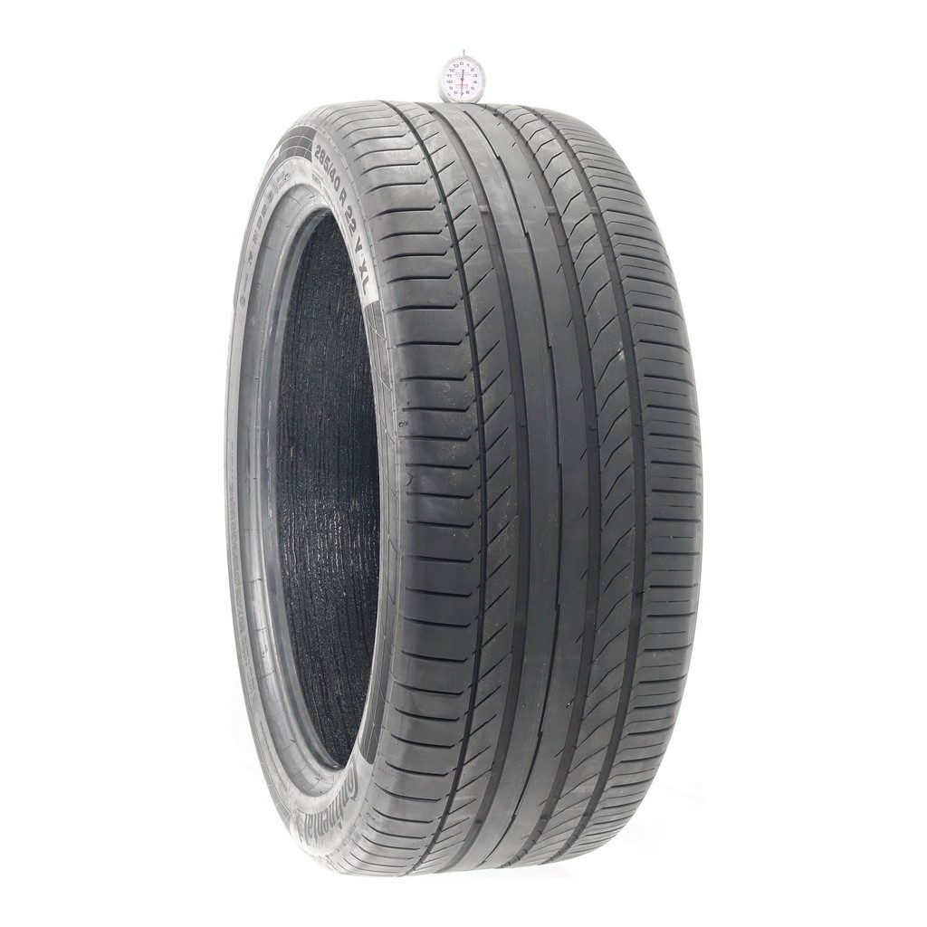 Set of (4) Used 285/40R22 Continental ContiSportContact 5 ContiSeal – 6.5-7/32