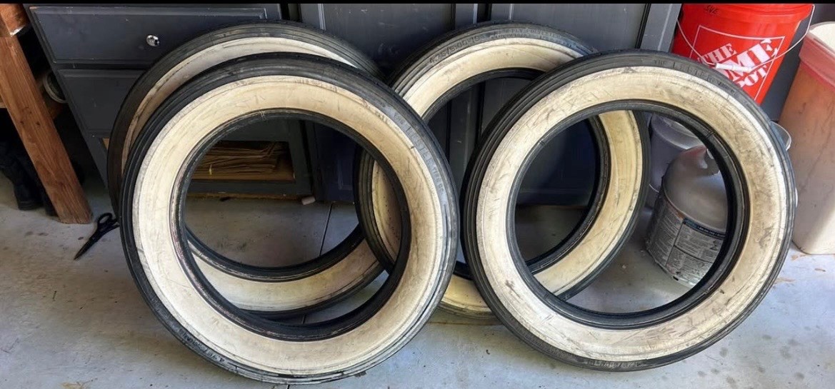 Lester Whitewall 4 Ply Tire 2 X 4.75-5.00 x19 White Wall Tires QTY 4 Rat Rod