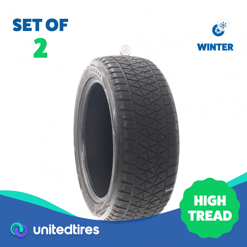 Set of (2) Used 255/50R20 Bridgestone Blizzak DM-V2 109T – 9/32