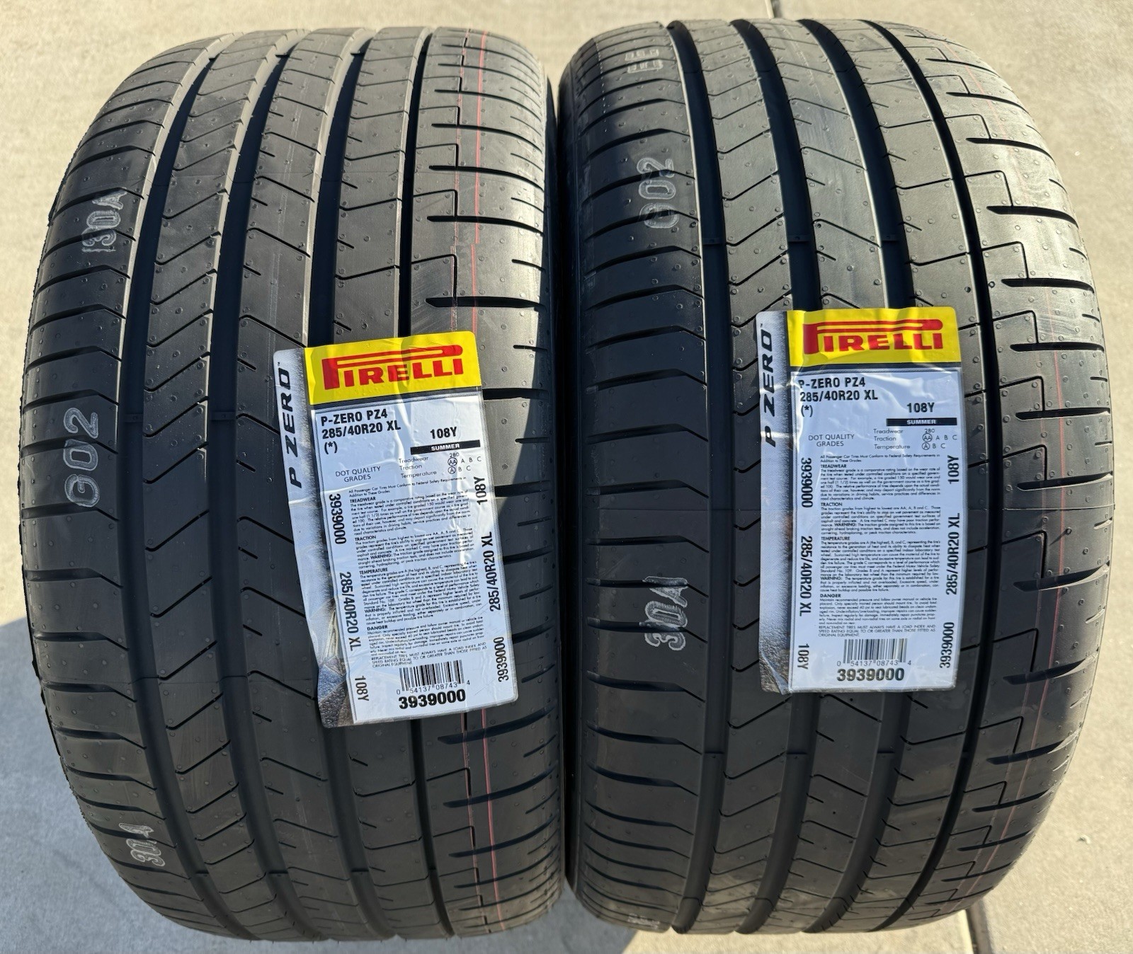 Set of TWO BRAND NEW 285/40R20 108Y Pirelli P Zero PZ4 Star ★ BMW Tires 2854020