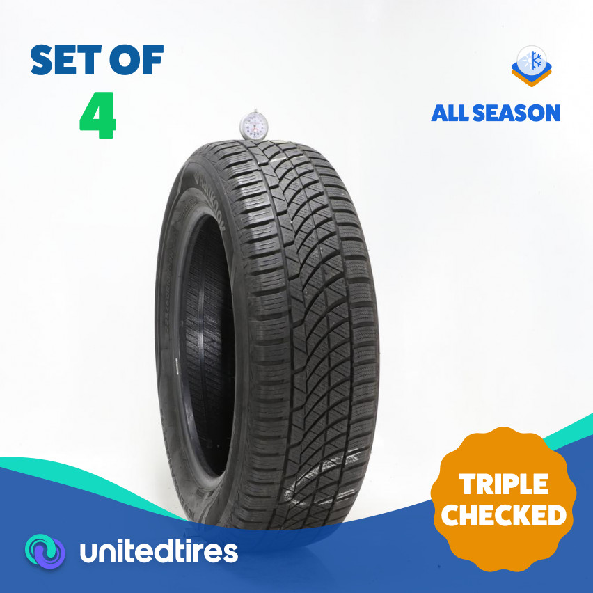 Set of (4) Used 225/60R18 Hankook New Englander 4s 100H – 7-7.5/32