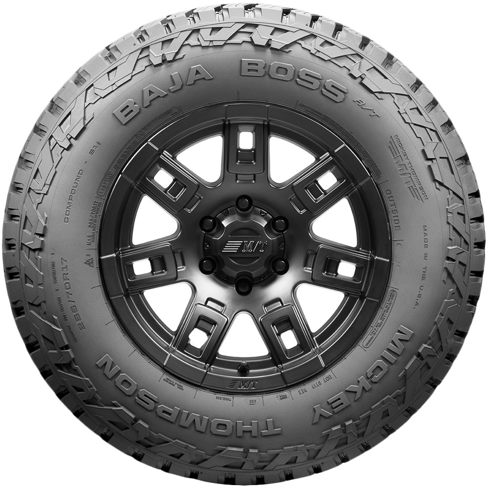 (QTY 5) 245/65R17 Mickey Thompson Baja Boss A/T 111T XL Black Wall Tires