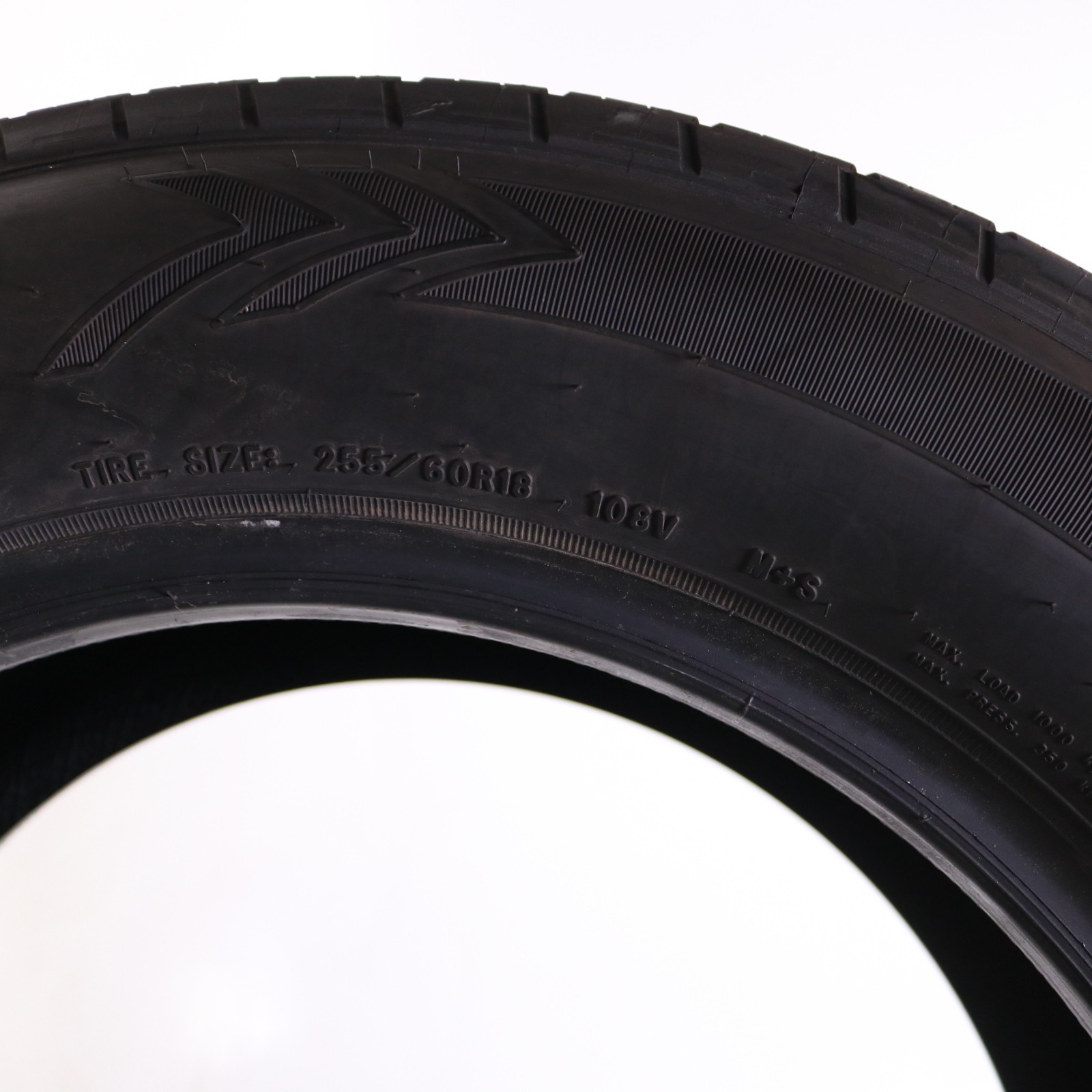 Set of 4 Used 255/60R18 Goodyear Eagle Enforcer – 108V – 10.5/32