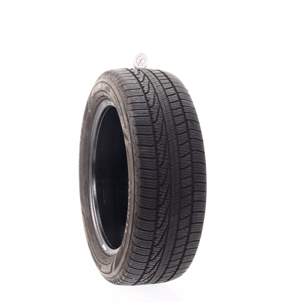 Set of (4) Used 225/55R18 Goodyear Assurance WeatherReady 98V – 7-8.5/32 (1A65U)