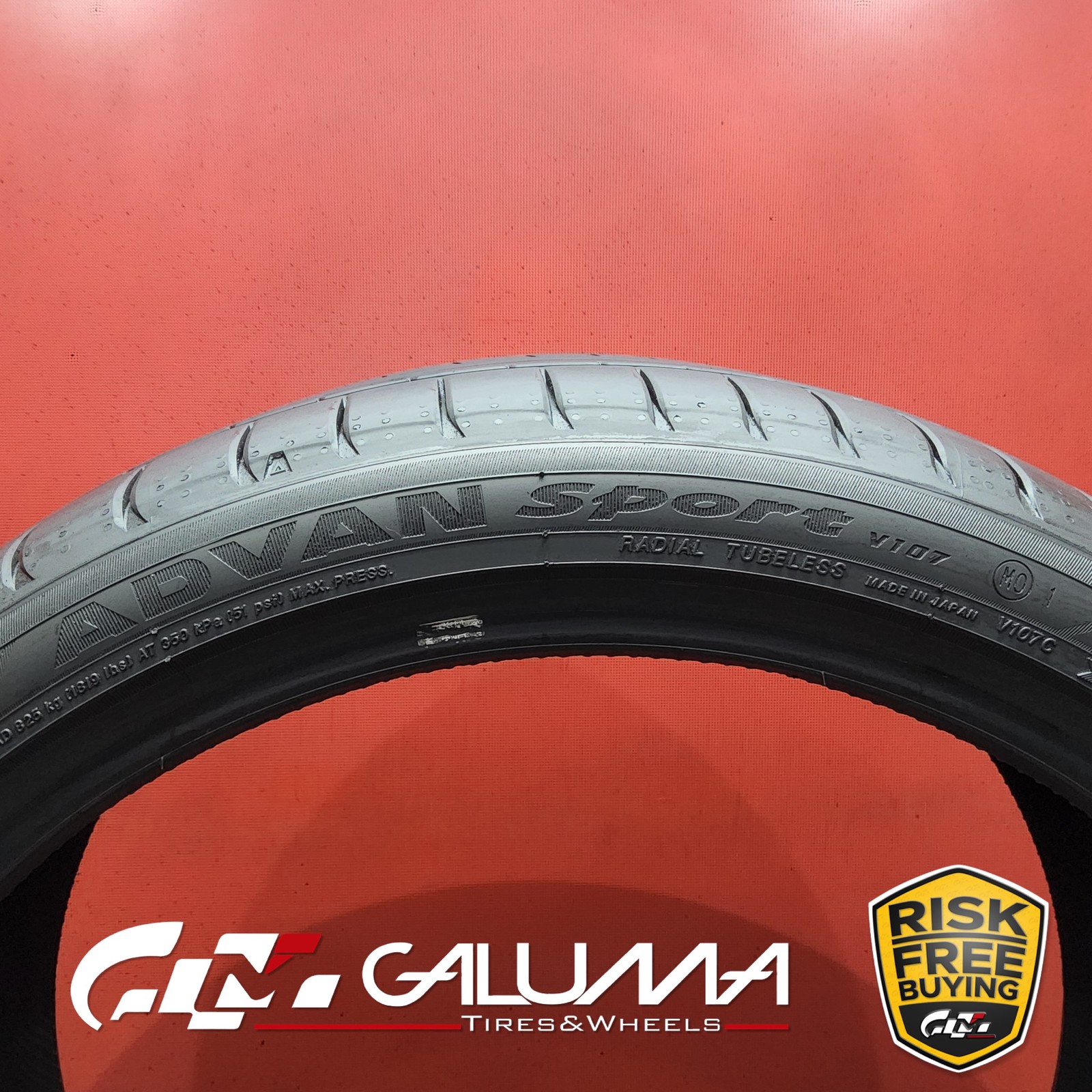 1 (One) Tire Yokohama Advan Sport V107 XL 295/30ZR20 295/30/20 No Patch #93350