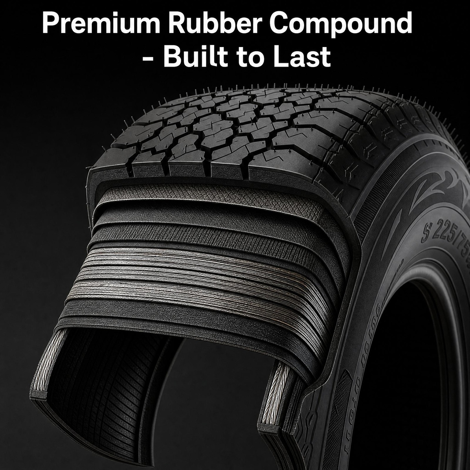 ST205/75D14 Set Of 4 Trailer Tires 6 Ply Heavy Duty 205 75 14 Replacement Tyres