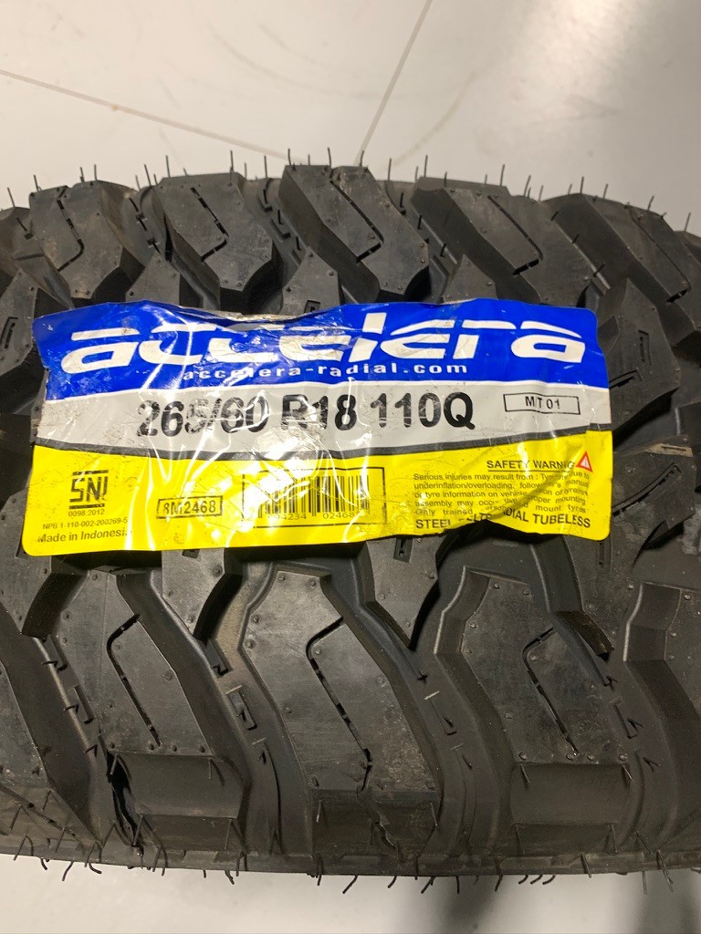 1 New 265 60 18 (110Q) Accelera M/T-01 Mud Tire
