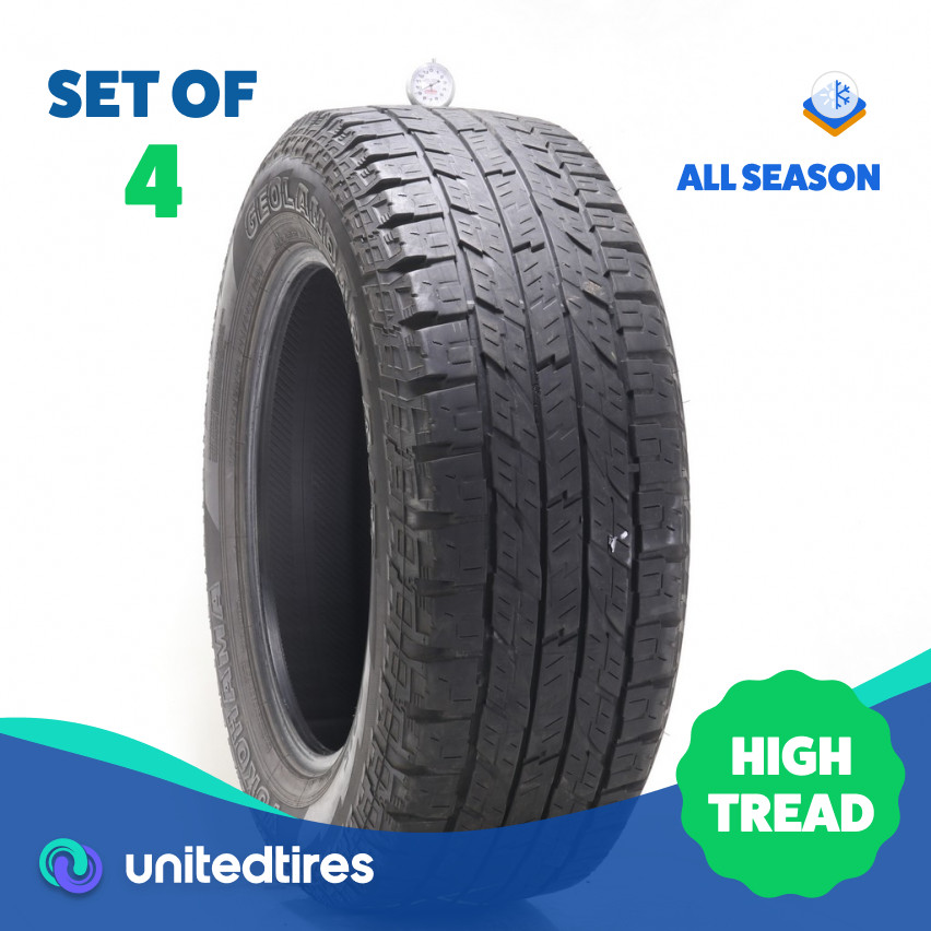 Set of (4) Used LT 285/60R20 Yokohama Geolandar A/T G015 125/122S – 9-10.5/32