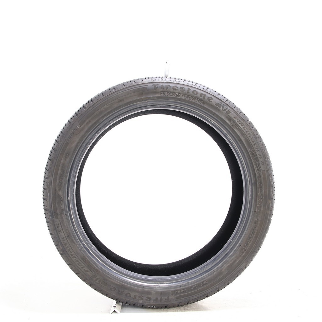 Set of (4) Used 215/45R18 Firestone Firehawk AS V2 93W – 7-8/32