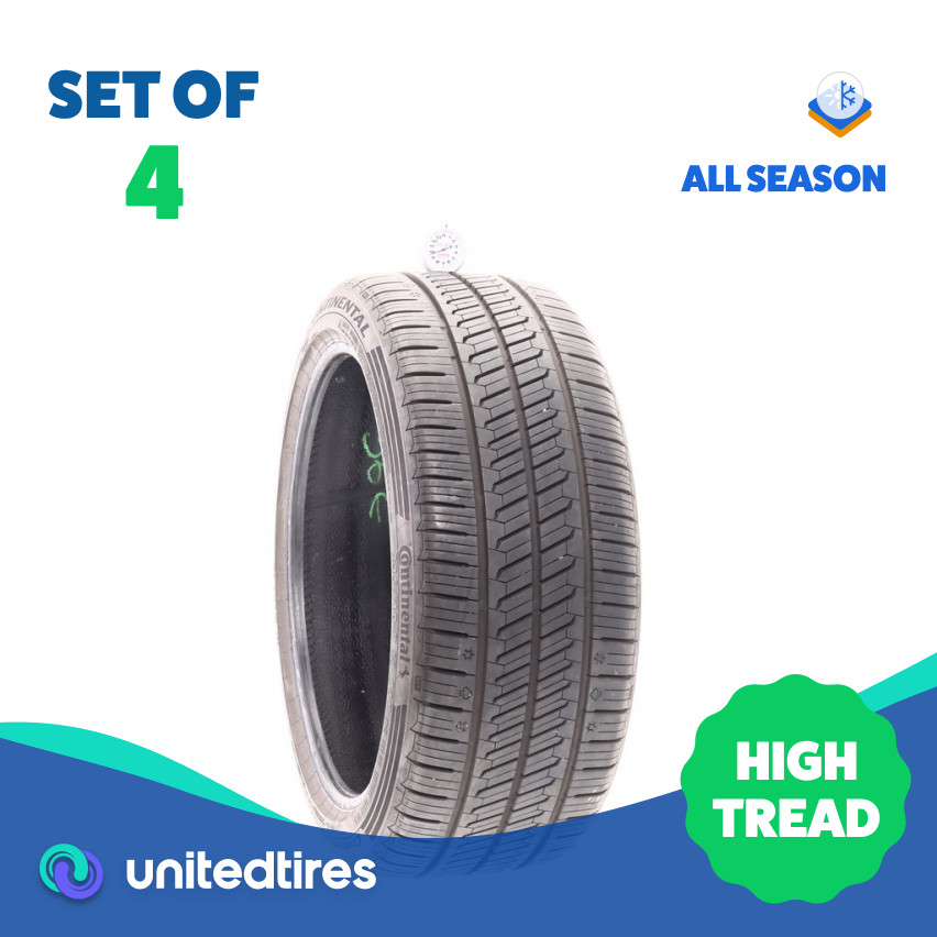 Set of (4) Used 235/40R19 Continental ControlContact Tour M A/S EV – 9.5-10/32