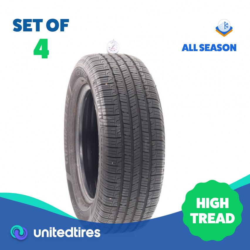 Set of (4) Used 225/60R16 Goodyear Reliant All-season 98H – 8.5-9.5/32