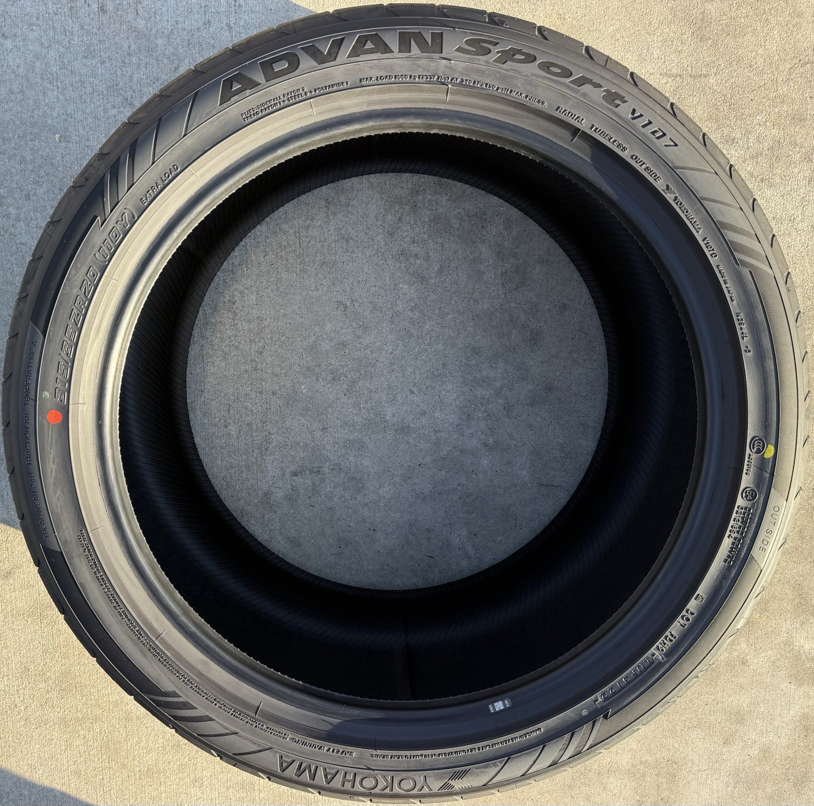 Set of TWO BRAND NEW 315/35ZR20 110Y Yokohama ADVAN Sport V107 Tires 3153520