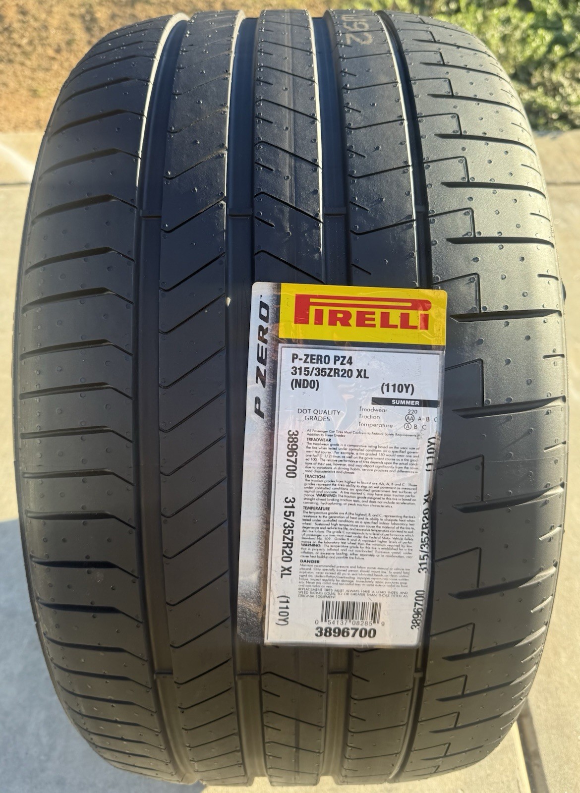 TWO BRAND NEW 315/35ZR20 (110Y) Pirelli P Zero PZ4 ND0 Porsche Panamera Tires