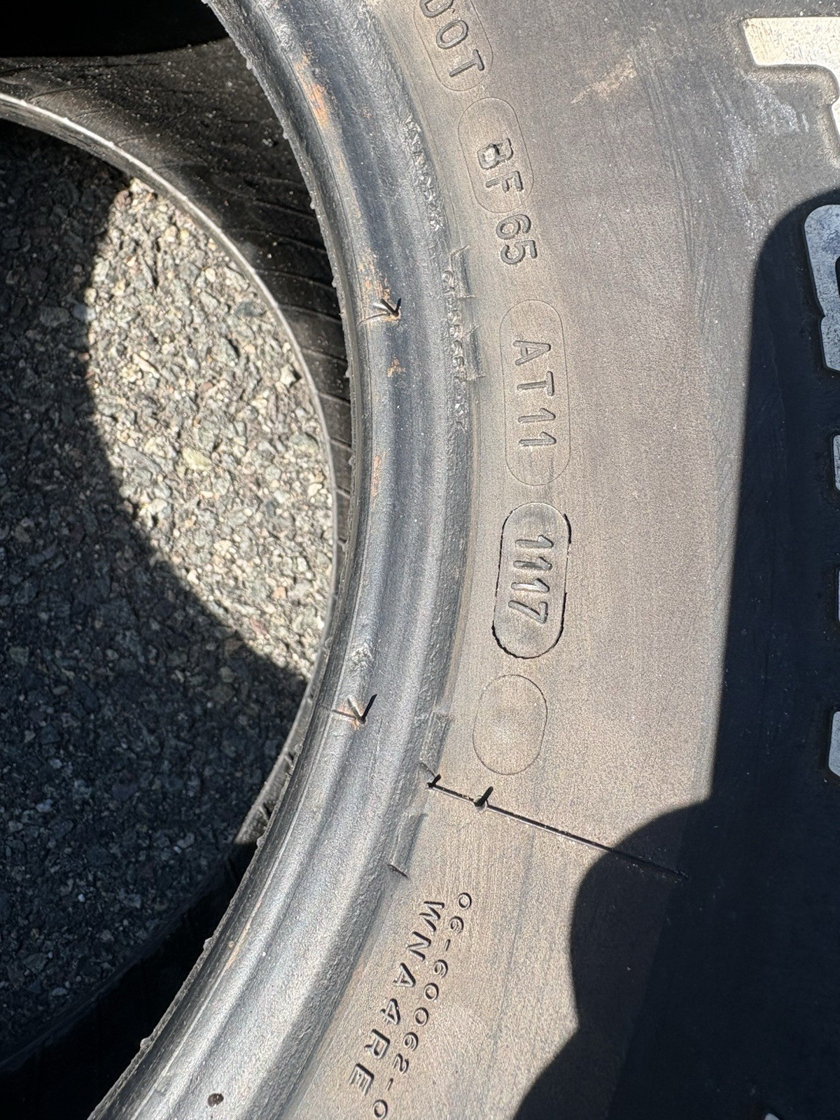 35×12.50R15LT BFG All-Terrain T/A White Letter Tire Very good used