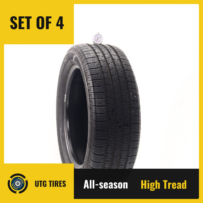 Set of (4) Used 225/55R18 Goodyear Reliant All-season 98V – 8.5-9.5/32