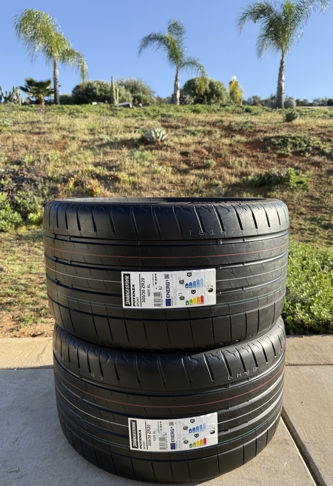 TWO BRAND NEW 305/30ZR20 103Y Bridgestone Sport RFT Tires Like Michelin Sport 4S