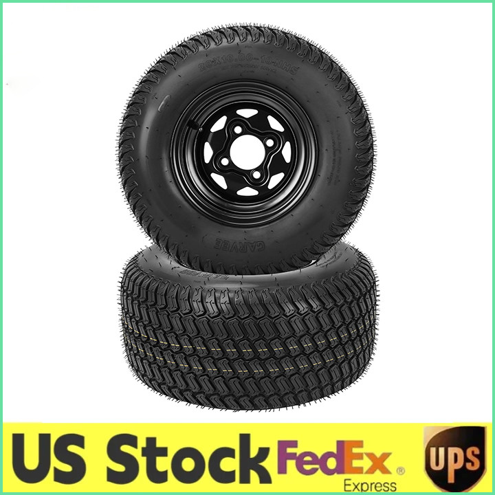 2pack 20×10-10 Rubber Lawn Mower Tire & Wheel Assembly 20×10-10 Replacement Tire
