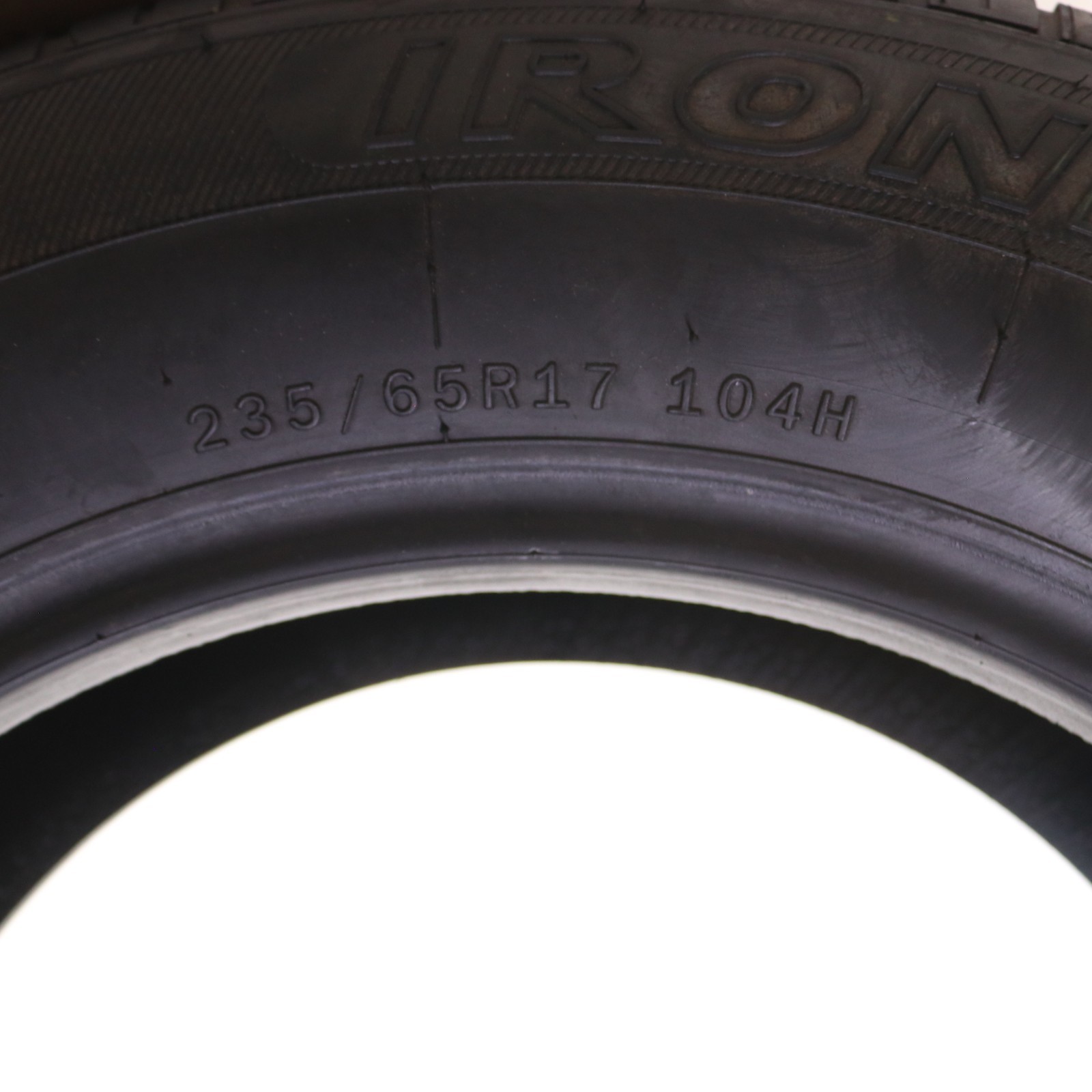 Set of 4 Used 235/65R17 IronMan RB-SUV – 104H – 9-10/32 No Repairs