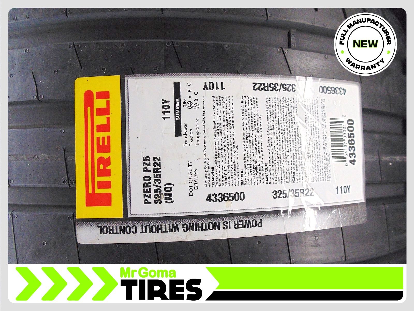 SET OF 2 BRAND NEW 325/35R22 PIRELLI P ZERO PZ5 MO TIRES PZERO MERCEDES 3253522