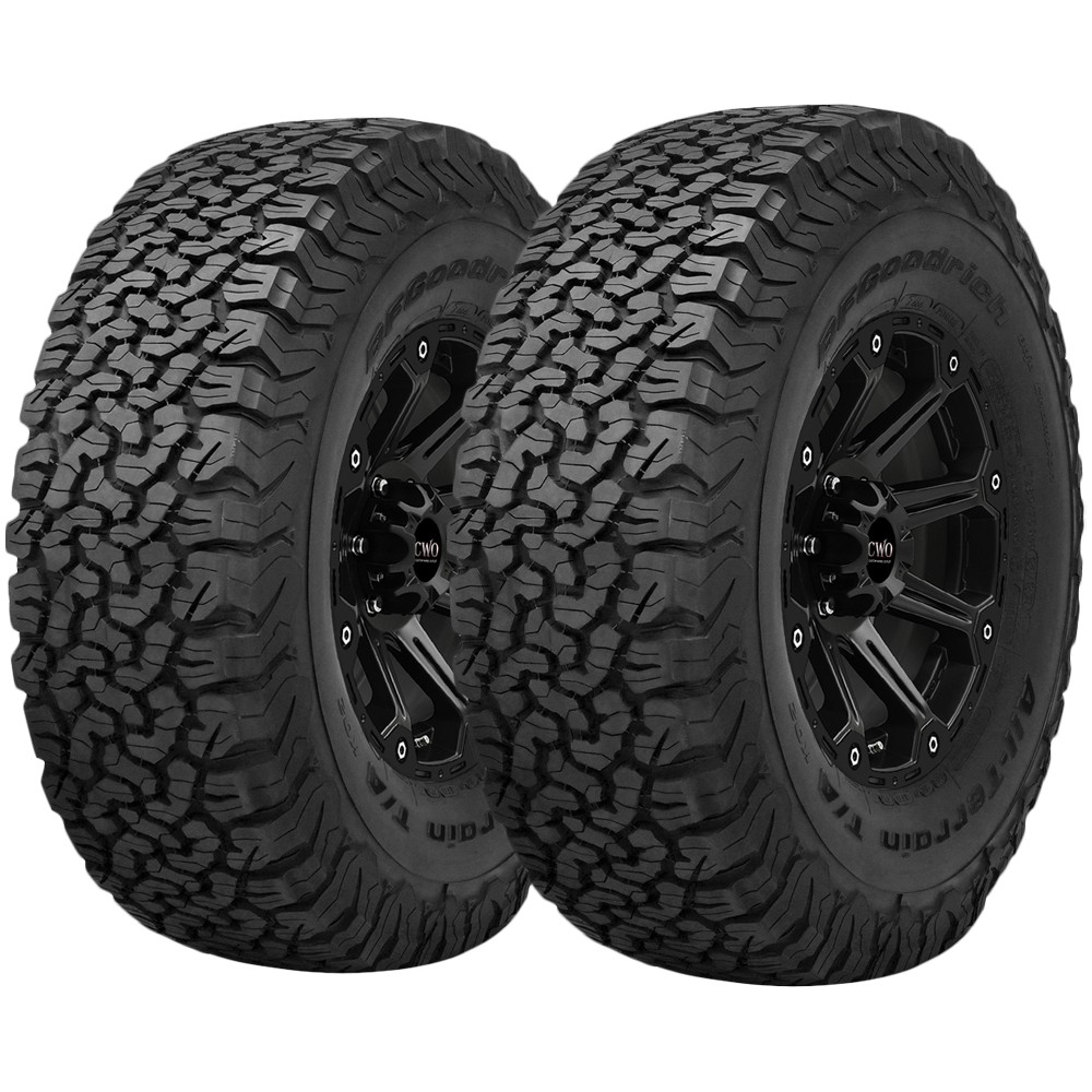 (QTY 2) LT255/70R18 BFG All-Terrain T/A KO2 117/114S LRD Black Wall Tires