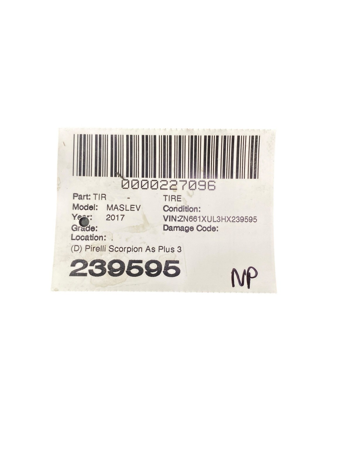 (D) Pirelli Scorpion As Plus 3 255/50R19 Tire 8/32Nds Dot (0124)
