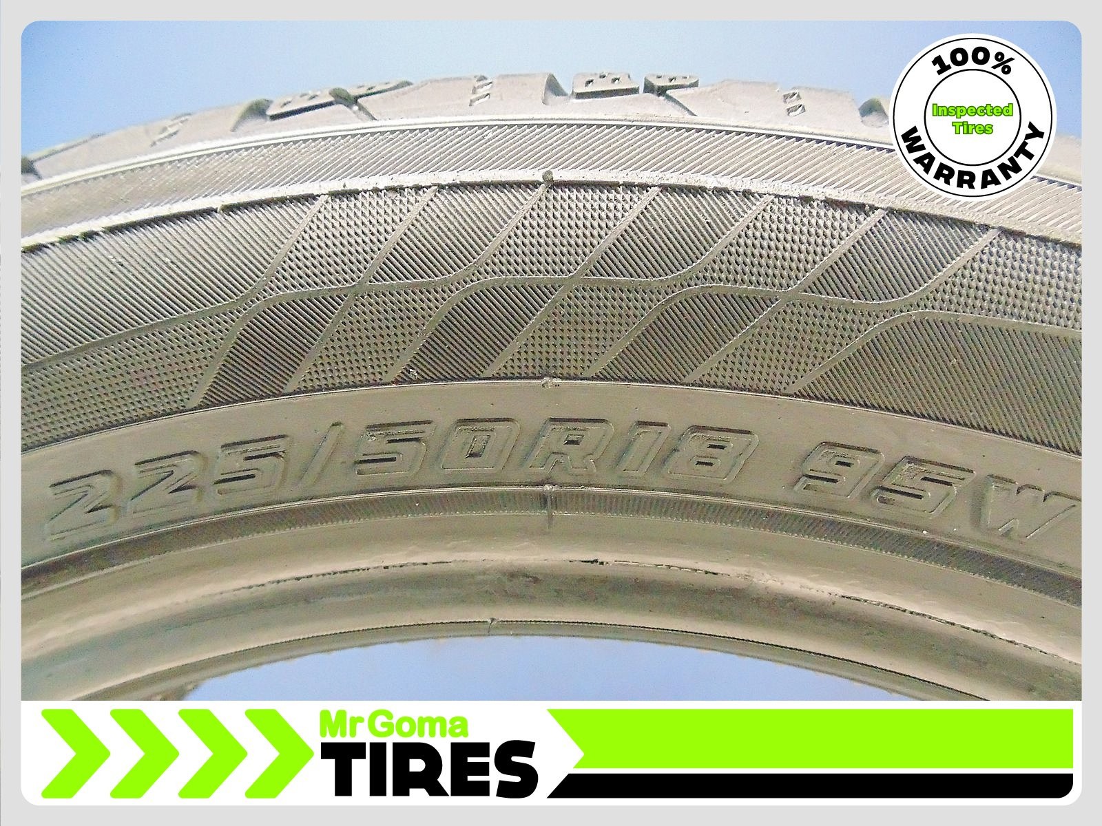 1 YOKOHAMA ADVAN SPORT A/S + 225/50R18 USED TIRE 9.6/32 TREAD 225/50/18 2255018