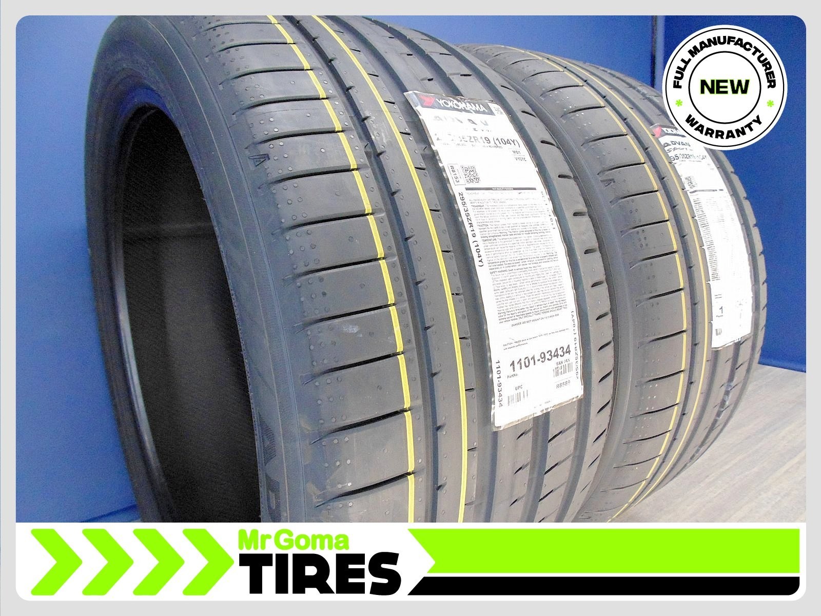 2 BRAND NEW 295/35ZR19 YOKOHAMA ADVAN SPORT V107 MO1 XL 104Y MERCEDES 2953519