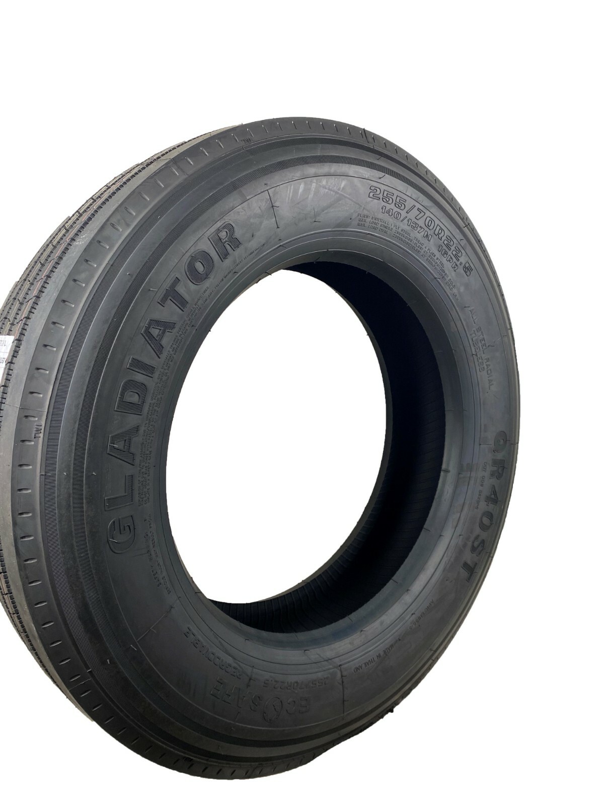 1 (One) Tire Gladiator QR40-ST 255/70R22.5 Load H 16 Ply Steer Commercial