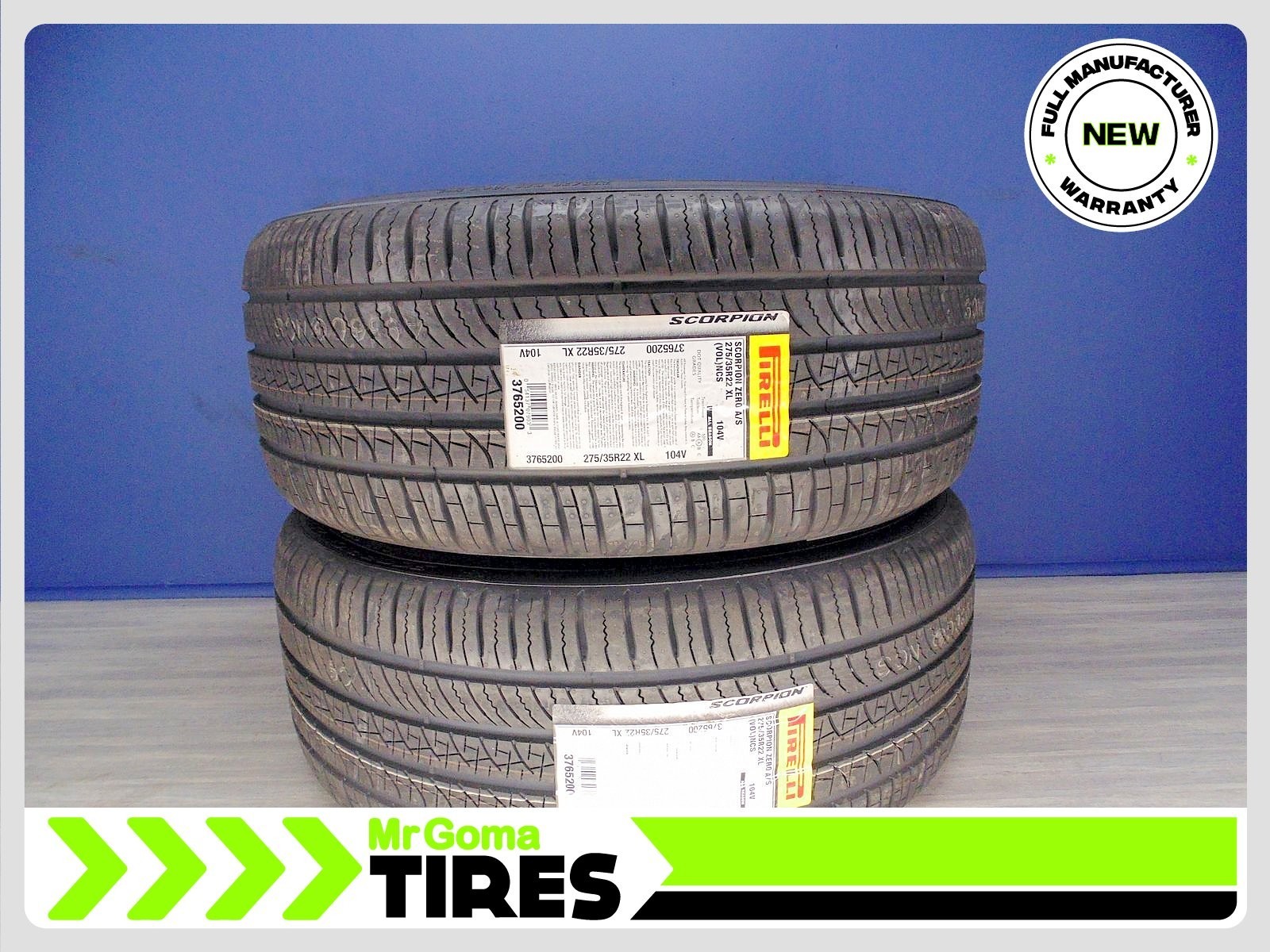 2 BRAND NEW PIRELLI SCORPION TM ZERO A/S VOL PNCS XL 275/35R22 TIRES 2753522