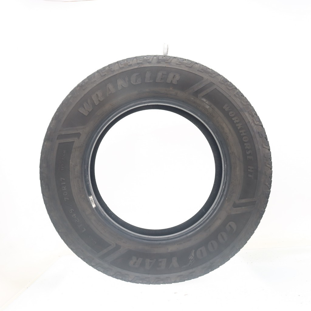 Set of (4) Used LT 245/70R17 Goodyear Wrangler Workhorse HT 119/116R – 6-7.5/32