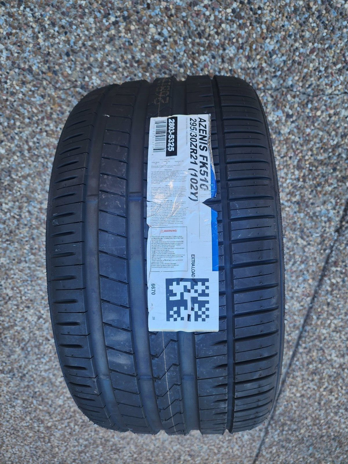 One (1) New Falken Azenis FK 510 Passenger/Performance Tires 295/30/21