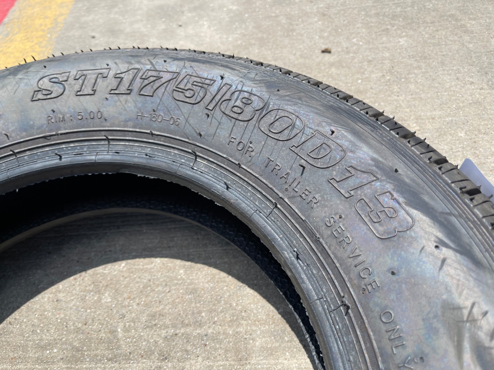 (1) 175/80/13 HI-RUN H-180 tire ST175/80D13 LT 6 ply LR C 91M trailer NEW