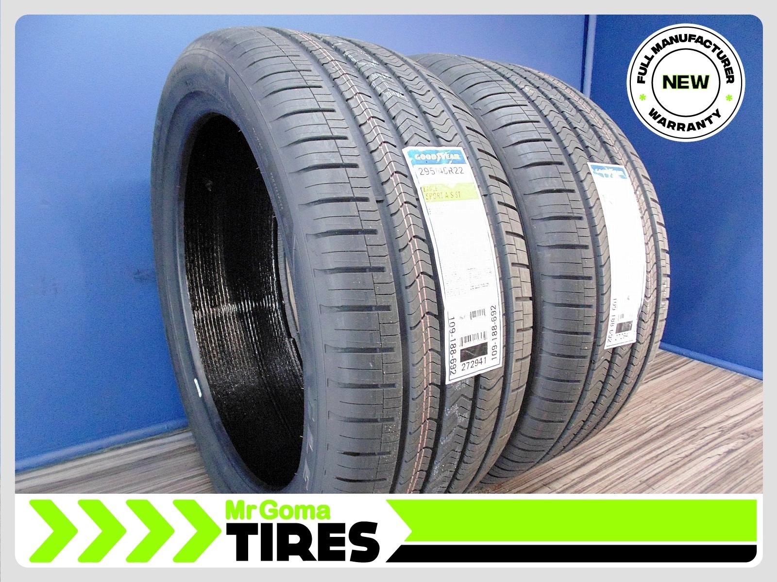 2 BRAND NEW 295/40R22 GOODYEAR EAGLE SPORT A/S TIRES SEALTECH XL 2954022 112H