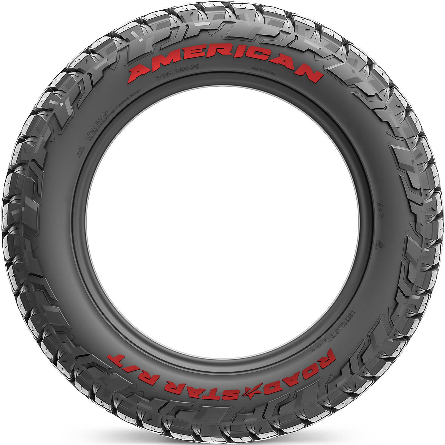 Tire American Roadstar R/T LT 33X12.50R18 Load F 12 Ply RT Rugged Terrain