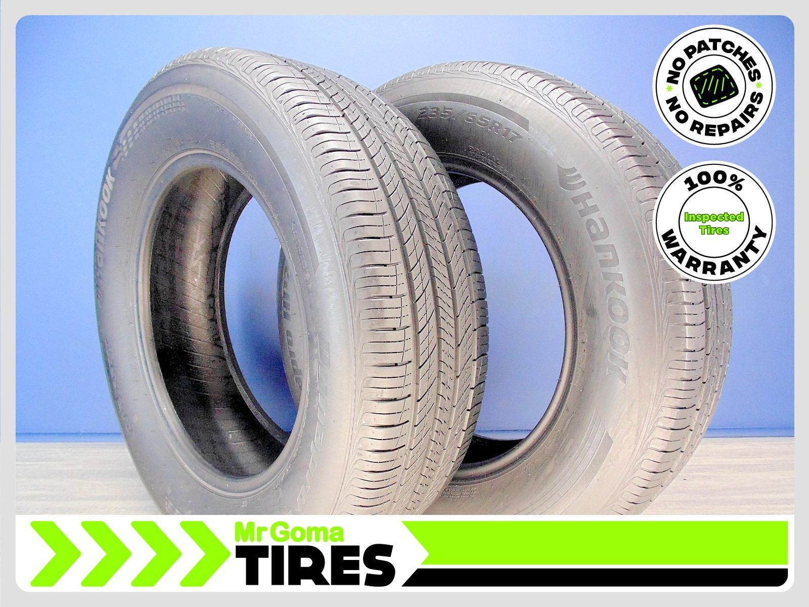 2 HANKOOK DYNAPRO HP2 KONTROL 235/65R17 USED TIRES 7.5/32 TREAD NO PATCH 2356517