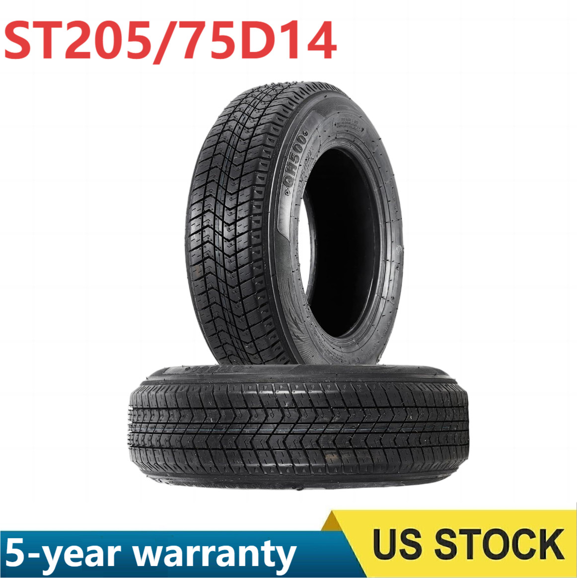2Pack ST205/75D14 Trailer Tires 205 75 14 6PR Replacement Tyre LRC 205/75 14