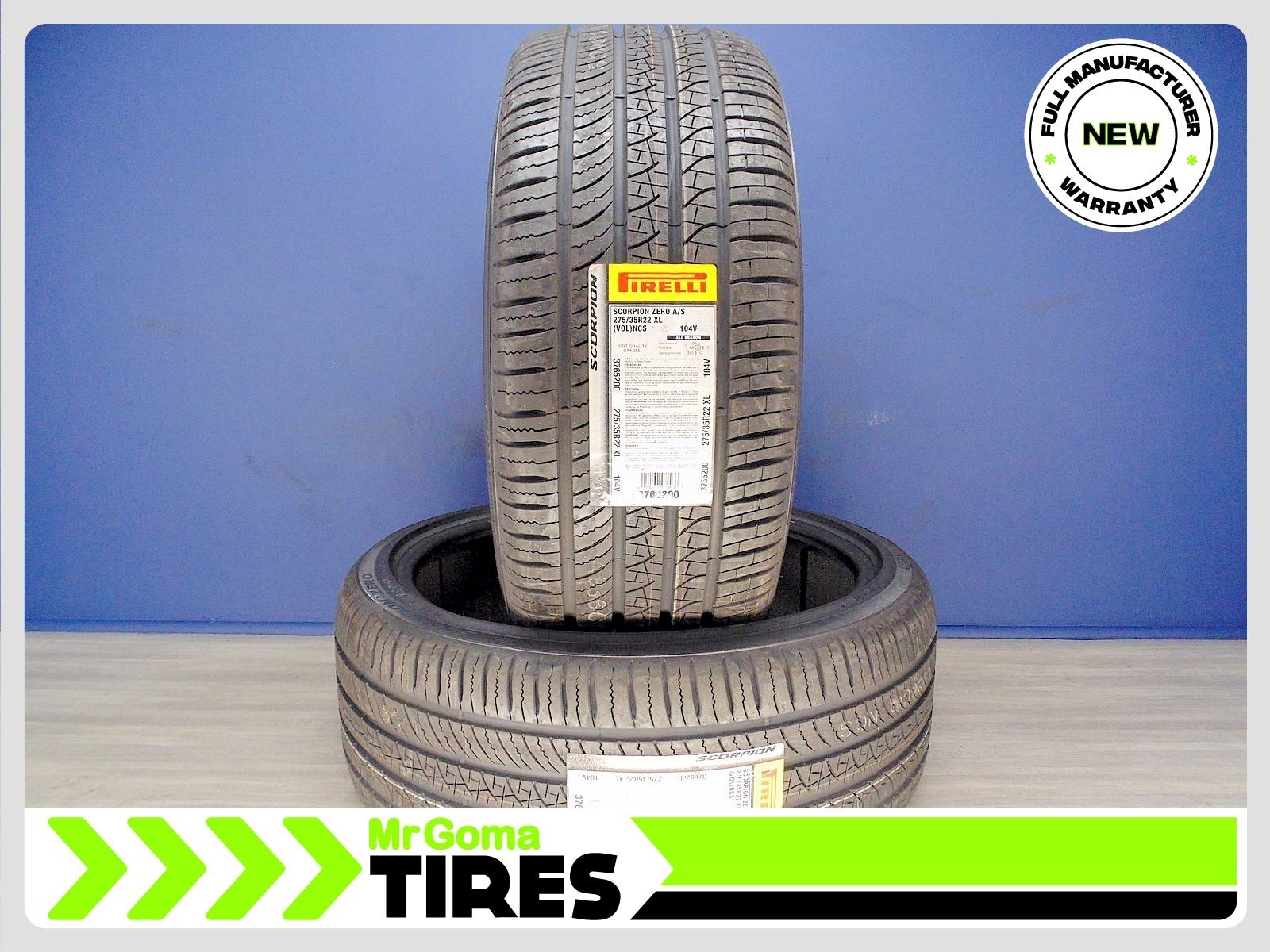 2 BRAND NEW PIRELLI SCORPION TM ZERO A/S VOL PNCS XL 275/35R22 TIRES 2753522