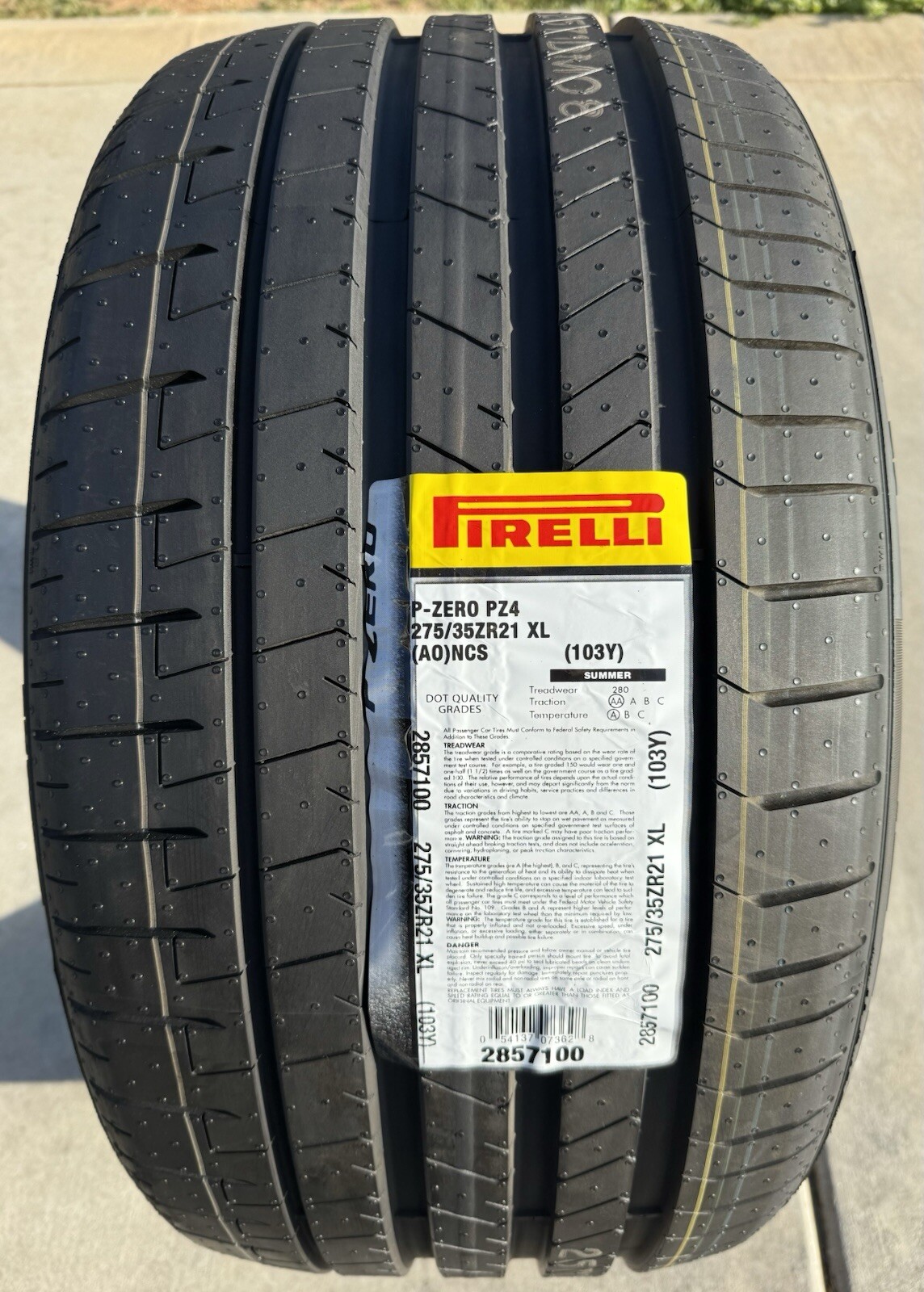 SET of TWO BRAND NEW 275/35ZR21 (103Y) Pirelli P Zero PZ4 Sport PNCS Foam Tires