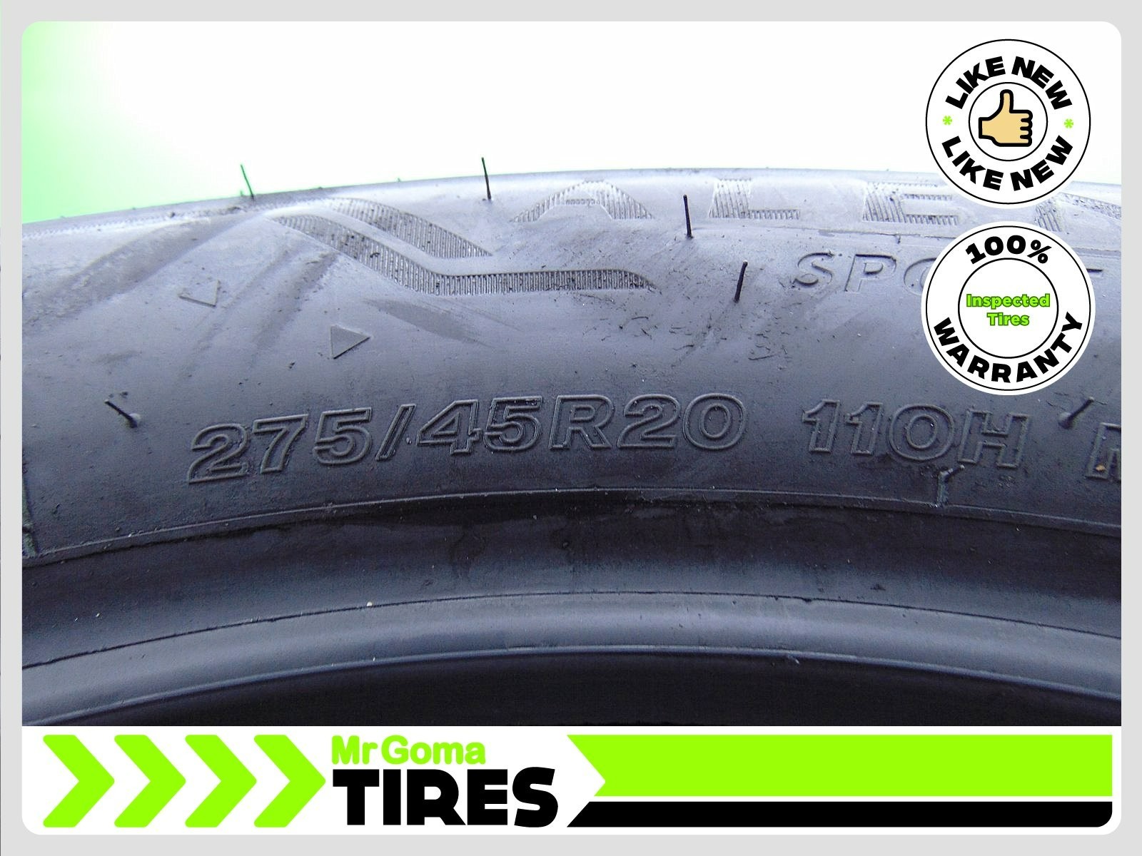 2 BRIDGESTONE ALENZA SPORT A/S RSC RFT XL 275/45R20 USED TIRES 10/32 TREAD 110H