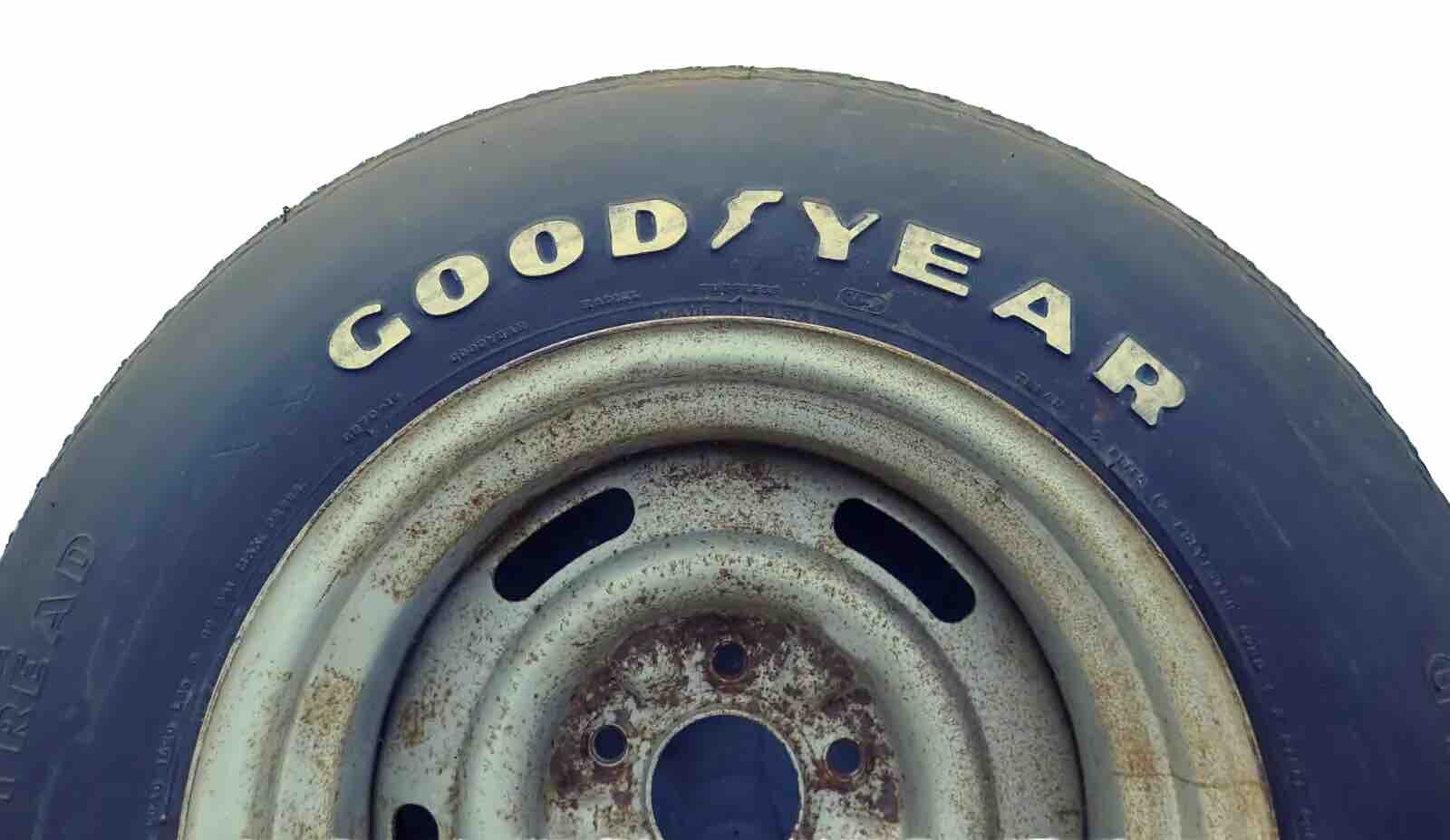 GM 15×8 AZ Rally Wheel with Goodyear GR70-15 Steelgard Tire 1970s Corvette OEM